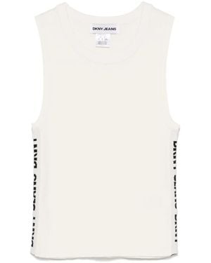 DKNY Logo-Trim Vest - White