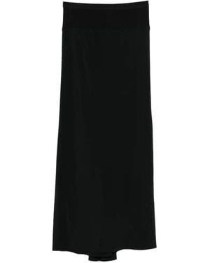 Rick Owens Cotton Blend Midi Skirt - Black