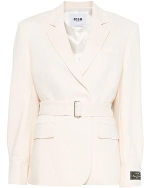 MSGM Blazer con cinturón - Neutro