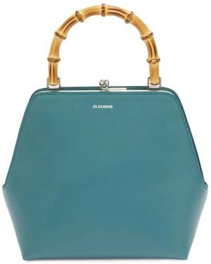 Jil Sander Borsa Tote Goji Bamboo - Blu