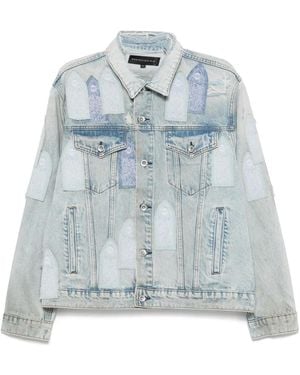Who Decides War Giacca Denim Patched Arched - Blu