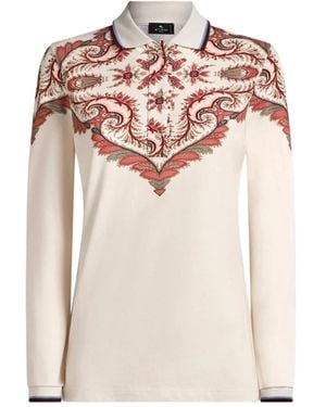 Etro Paisley-Print Polo Shirt - Pink