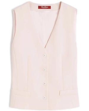 Max Mara V-Neck Button-Down Gilet - Pink