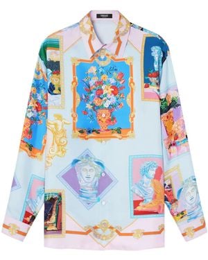 Versace Gallery Silk Shirt - Blue