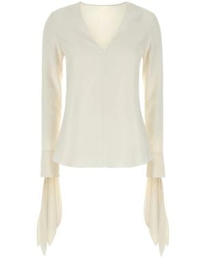 Givenchy V-Necked Blouse - White