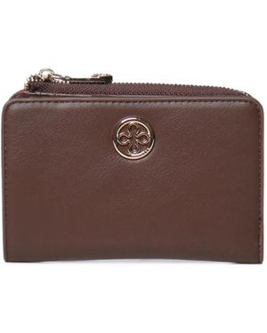 V73 Logo-Plaque Bi-Fold Wallet - Brown