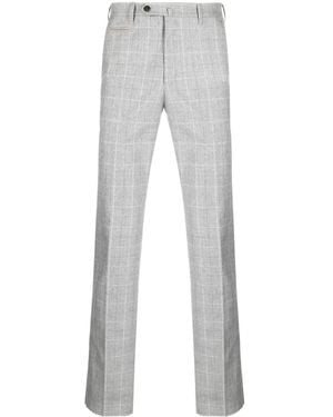 Corneliani グリッドパターン ストレートパンツ - グレー