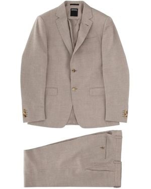 ZEGNA Single-Breasted Notch-Lapel Suit - Grey