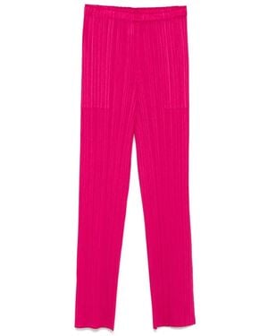 Pleats Please Issey Miyake Pantalon Slim Plissé - Rose
