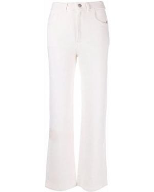 Barrie Stitch Detail Flared Pants - White