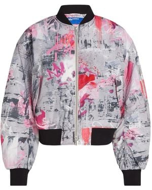 KARL LAGERFELD All-Over Print Bomber Jacket - Gray