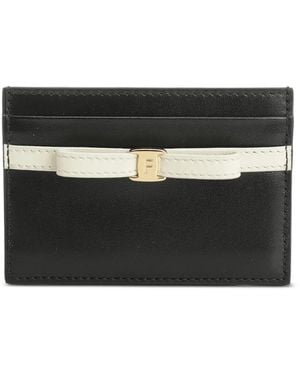 Ferragamo Bow-Detail Card Holder - Black