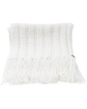 Fedeli Fringed Ribbed-Knit Scarf - White