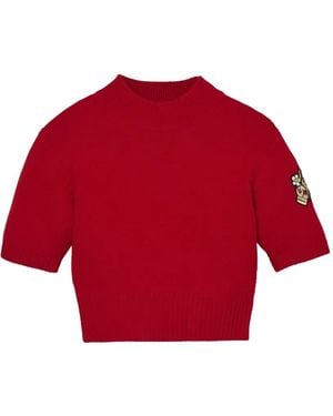 Marc Jacobs Cropped Trui Met Opstaande Hals En Patch - Rood