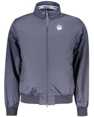 North Sails Logo-Patch Zip-Up Jacket - Blue
