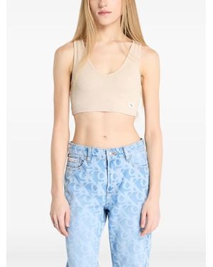 Calvin Klein Ribbed Cropped Top - Blue
