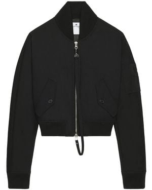 Courreges Cropped Bomber Jacket - Black