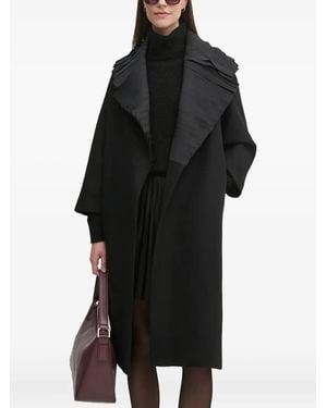 Sandro Ferrone Pleated-Collar Belted Coat - Black