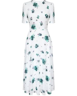 POST MERIDIEM Vestido midi con estampado floral - Blanco
