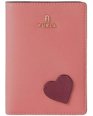 Furla S Camelia Heart-Patch Passport Holder - Pink
