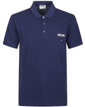Moschino Logo-Print Polo Shirt - Blue