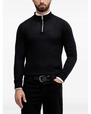 Lindbergh Pullover Mit Kurzem Reißverschluss - Blau