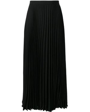Valentino Garavani Pleated Silk-crepe Skirt - Black