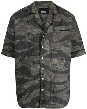 Mostly Heard Rarely Seen Quilted Camouflage-Print Cotton Shirt - Black