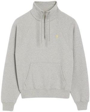 Ami Paris Ami De Coeur Katoenen Sweater - Grijs