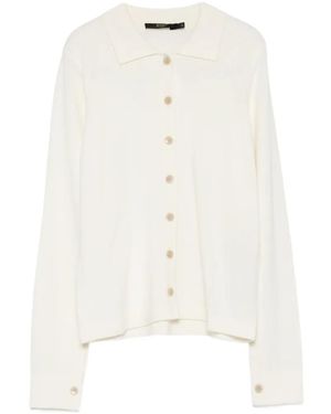 Seventy Button-Up Collar Cardigan - White