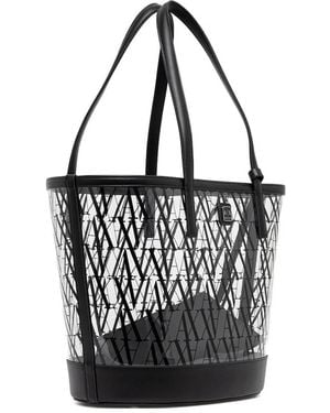 ARMANI EXCHANGE All-over logo transparent tote bag - Schwarz