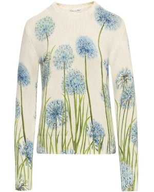Oscar de la Renta Allium Printed Jumper - Blue
