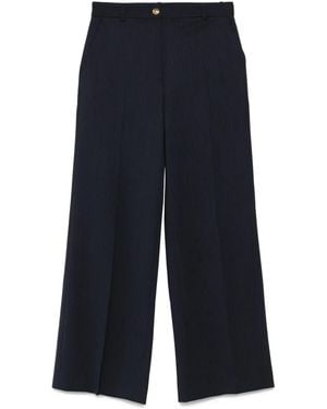 Sandro Pinstripe Straight-Leg Pants - Blue