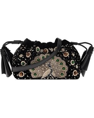 Zimmermann Kleine Cloud 91 Beuteltasche Mit Pfauenstickerei - Schwarz