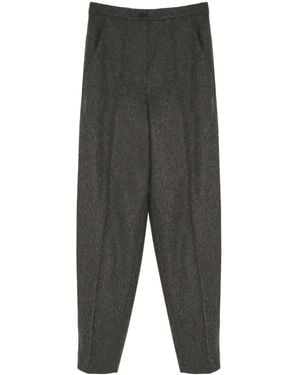 Yves Salomon Flannel Tailored Trousers - Grey