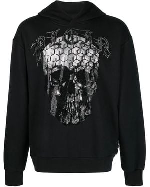 Philipp Plein Graphic-Print Pullover Hoodie - Black