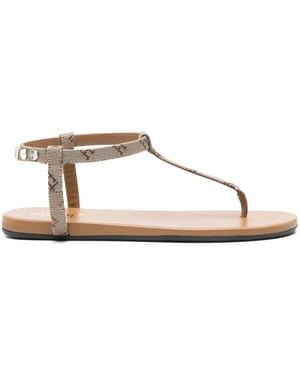 Herno Logo-Print Sandals - Brown