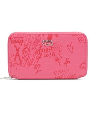 Bimba Y Lola Logo Zip Wallet - Pink