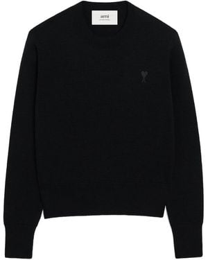 Ami Paris Pullover Mit Herzstickerei - Schwarz