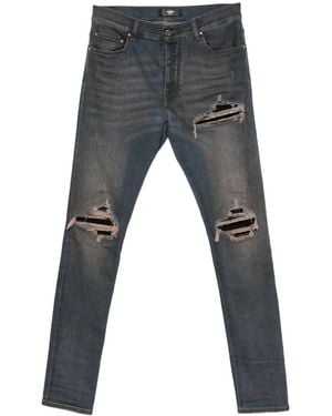 Amiri Ultrasuede Mx1 Distressed Slim-Fit Jeans - Grey