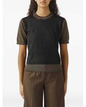 Nenette Melissa Colour-Block Short-Sleeved T-Shirt - Black
