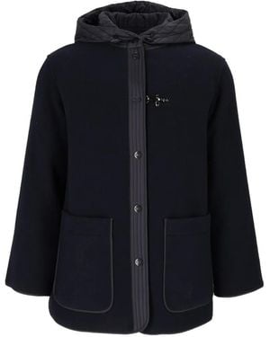 Fay Kapuzenjacke Mit Karabinerverschluss - Blau