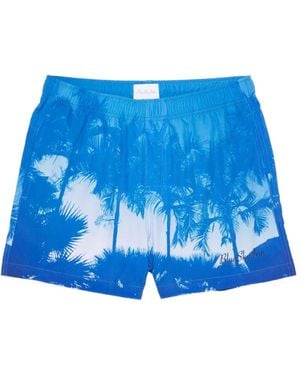 BLUE SKY INN Palm Print Swim Shorts - Blue