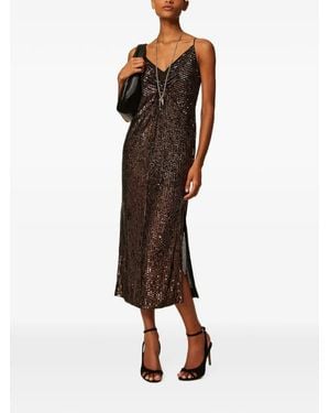 Twinset Sequin Long Dress - Brown