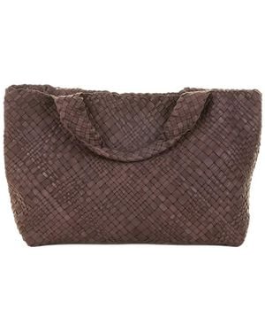 VISONA Woven Tote Bag - Brown