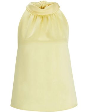 HUGO Halterneck Satin Blouse - Yellow