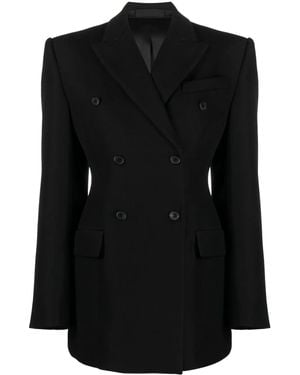 Wardrobe NYC Double-Breasted Contour Blazer - Black