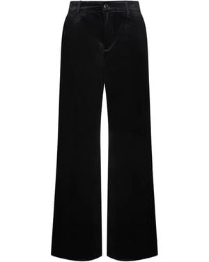 7 For All Mankind Lotta Velvet Wide-Leg Pants - Black