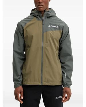 adidas Rain.Rdy Multi Terrex Two-Tone Hooded Jacket - Green