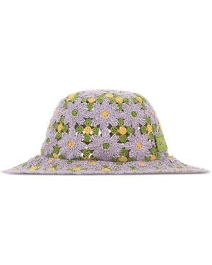 Fendi Embroidered Crochet Bucket Hat - Metallic